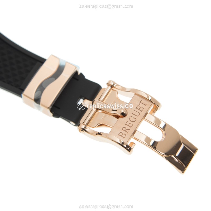 Breguet Marine Replica - Automatic 18kt Rose Gold - Silver Dial - Black Rubber Strap - View 4