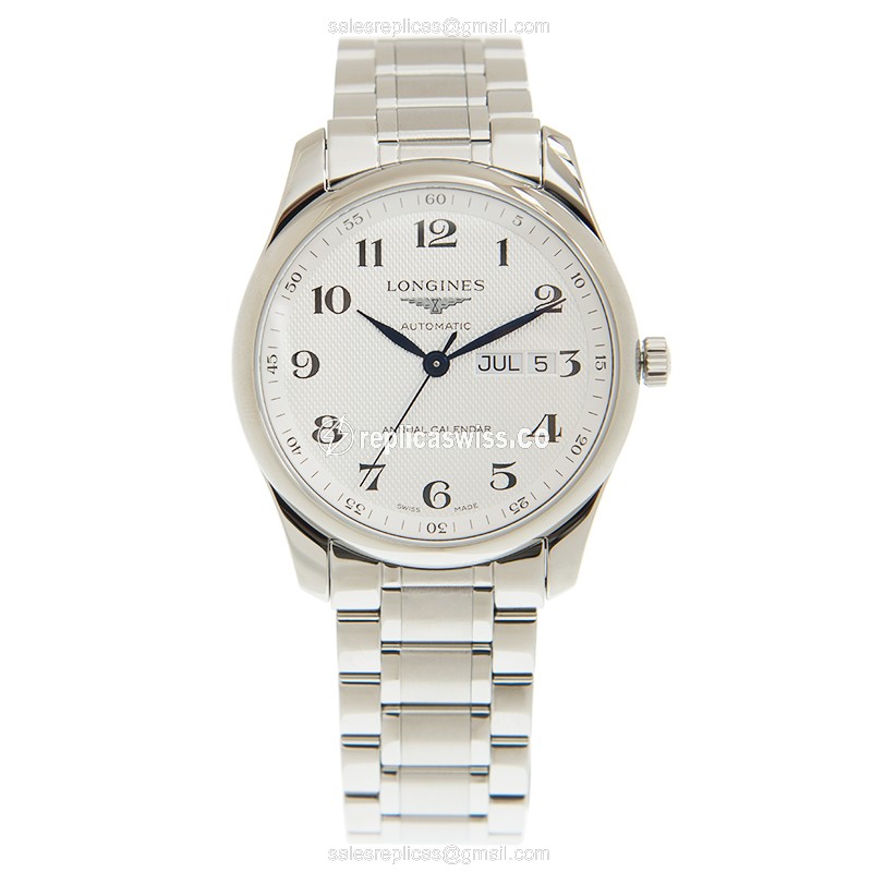 Longines L2.910.4.78.6 Replica - Automatic - Silver Case - Silver Dial - View 2