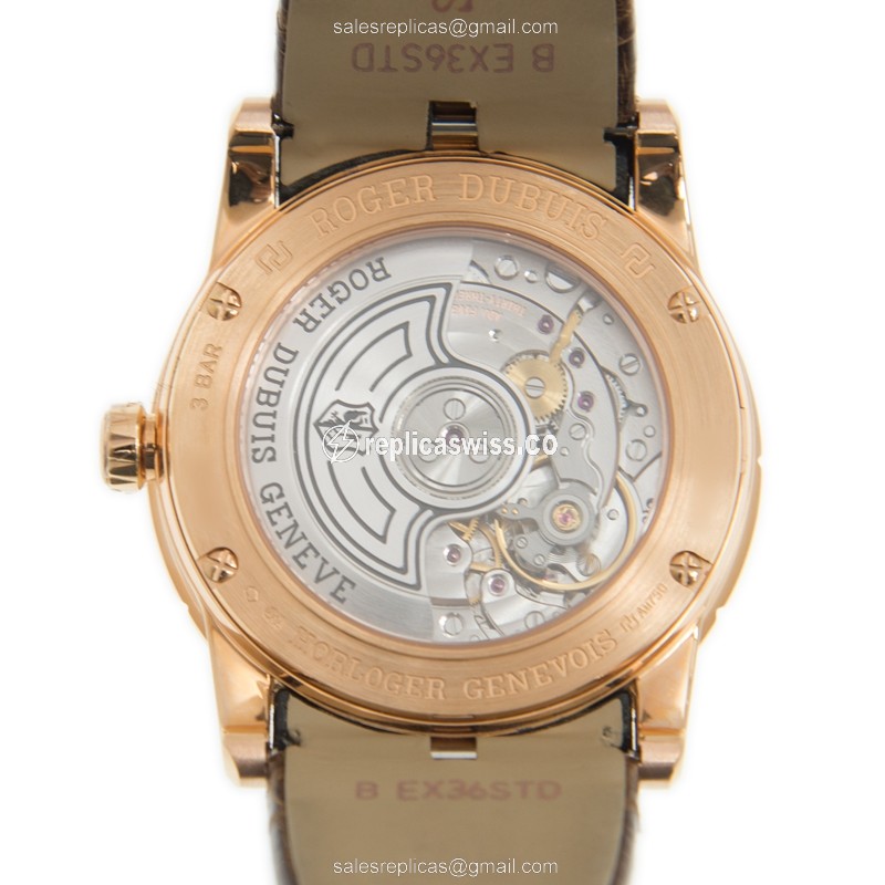 Roger Dubuis RDDBEX0493 EXCALIBUR - Automatic - 18kt Rose Gold Case - Diamonds - White Dial - View 3