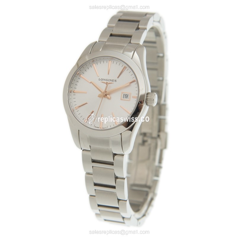 Longines Conquest Classic Replica - Quartz - Silver Steel Case - View 3