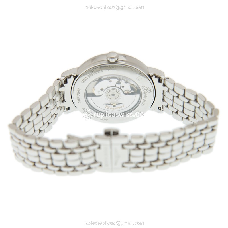 Longines Presence Replica - Automatic - Stainless Steel - White Dial, Steel Clasp - View 4