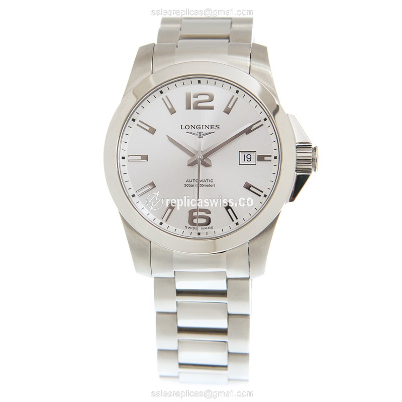 Longines CONQUEST Replica - Automatic - Silver Dial - Steel Case - View 2