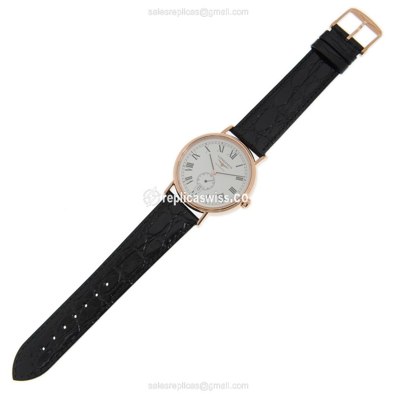 Longines PRESENCE Replica - Automatic - Gold-Plated Case - White Dial - View 2