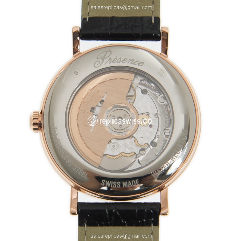 Longines PRESENCE Replica - Automatic - Gold-Plated Case - White Dial - View 3