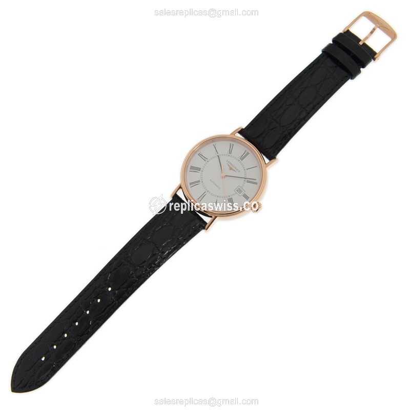 Longines Presence Replica - Automatic - 18kt Rose Gold Case - White Dial - View 2