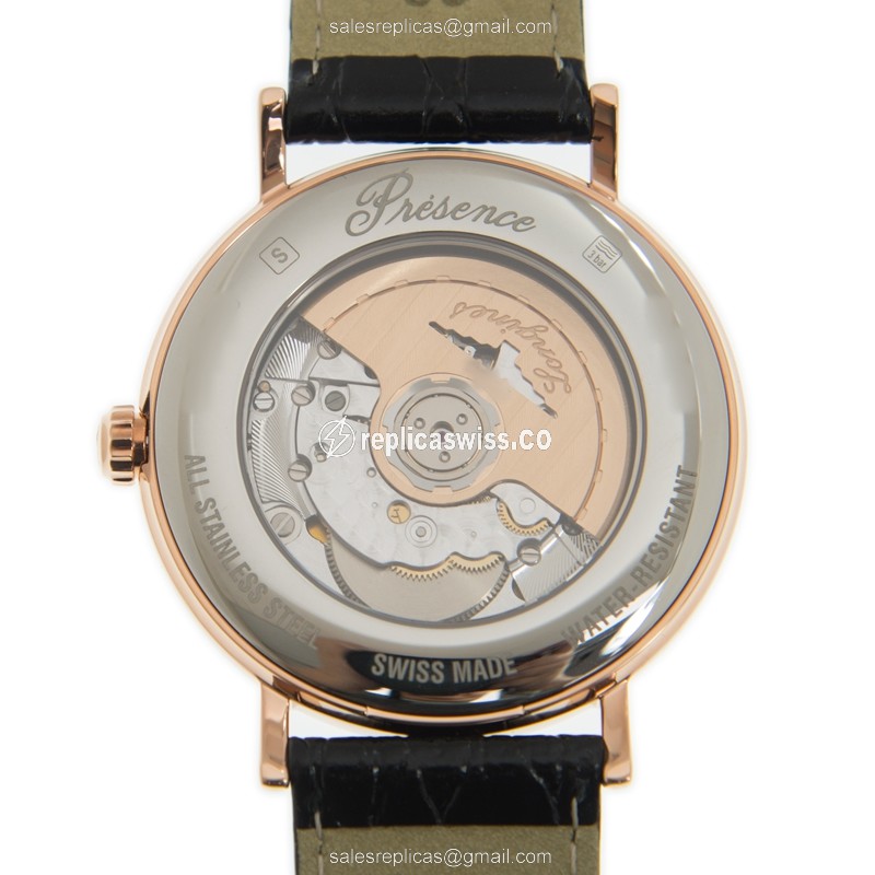 Longines Presence Replica - Automatic - 18kt Rose Gold Case - White Dial - View 3