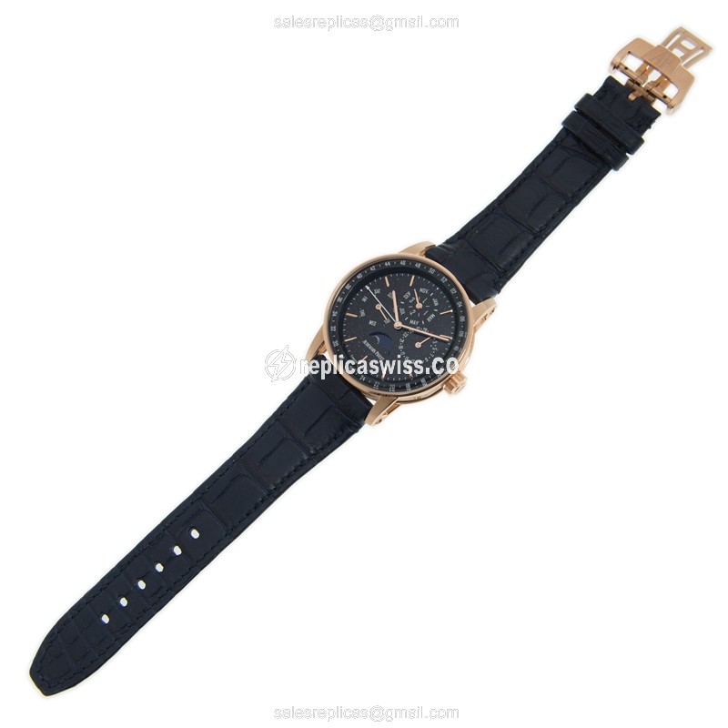 CODE 11.59 Audemars Piguet 26394OR.OO.D321CR.01 Replica - Automatic 18kt Rose Gold Case - Blue Dial, Leather Strap - Blue Clasp - View 2