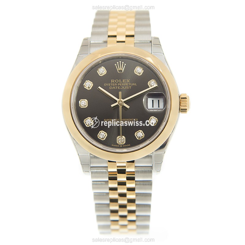 Rolex Datejust 278243GDARKGY_J - Automatic - 18kt Gold & Steel - Dark Grey Dial - Gold Clasp - View 2