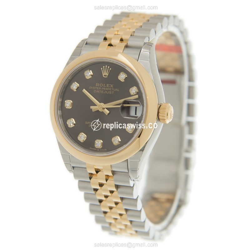 Rolex Datejust 278243GDARKGY_J - Automatic - 18kt Gold & Steel - Dark Grey Dial - Gold Clasp - View 3