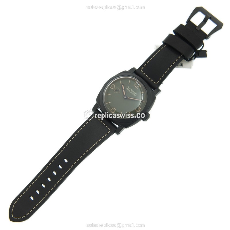 Panerai Radiomir Replica - Ceramic - Green Dial - Hand Wind - View 2