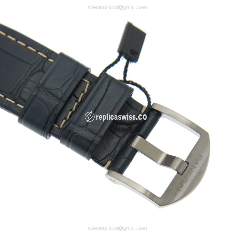 Panerai PAM00964 LUMINOR DUE Replica - Automatic - Steel Case - Blue Dial - Black Alligator Strap - View 4