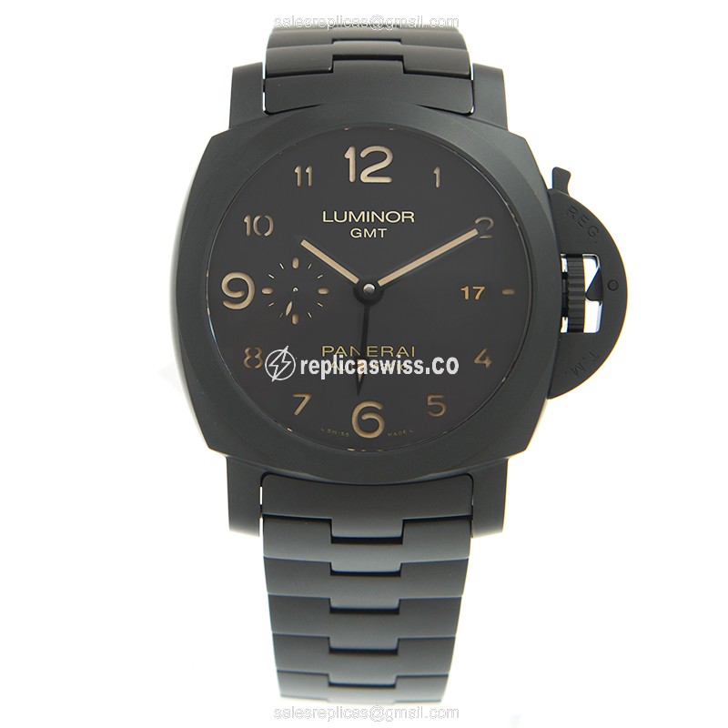 Panerai Luminor Replica - Automatic Ceramic Black Dial - View 2