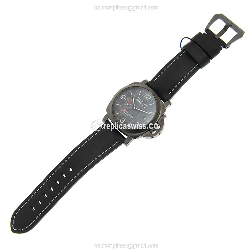 Panerai PAM01036 Replica - Automatic - Titanium - Carbon Fiber Case - Black Dial - Black Cowhide Strap - Buckle Clasp - View 2