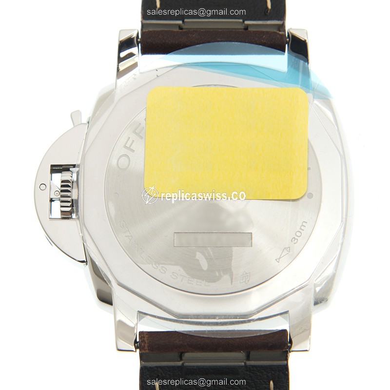 Panerai PAM01046 LUMINOR DUE - Automatic - Stainless Steel - White Dial - Brown Cowhide Strap - View 3