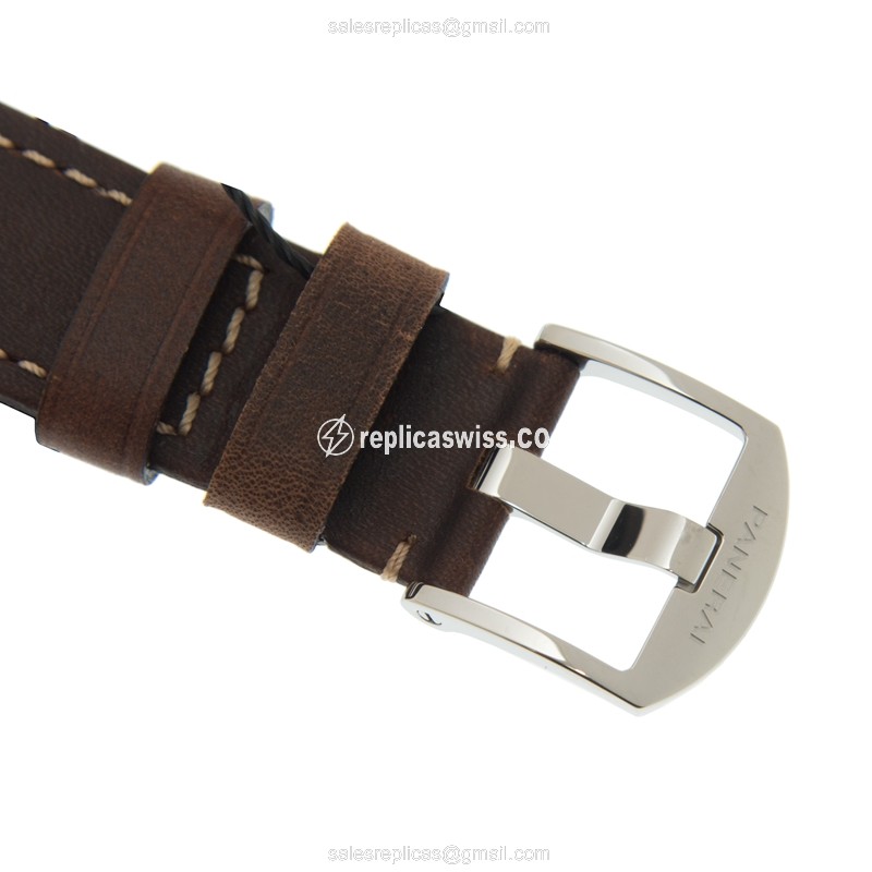 Panerai PAM01046 LUMINOR DUE - Automatic - Stainless Steel - White Dial - Brown Cowhide Strap - View 4