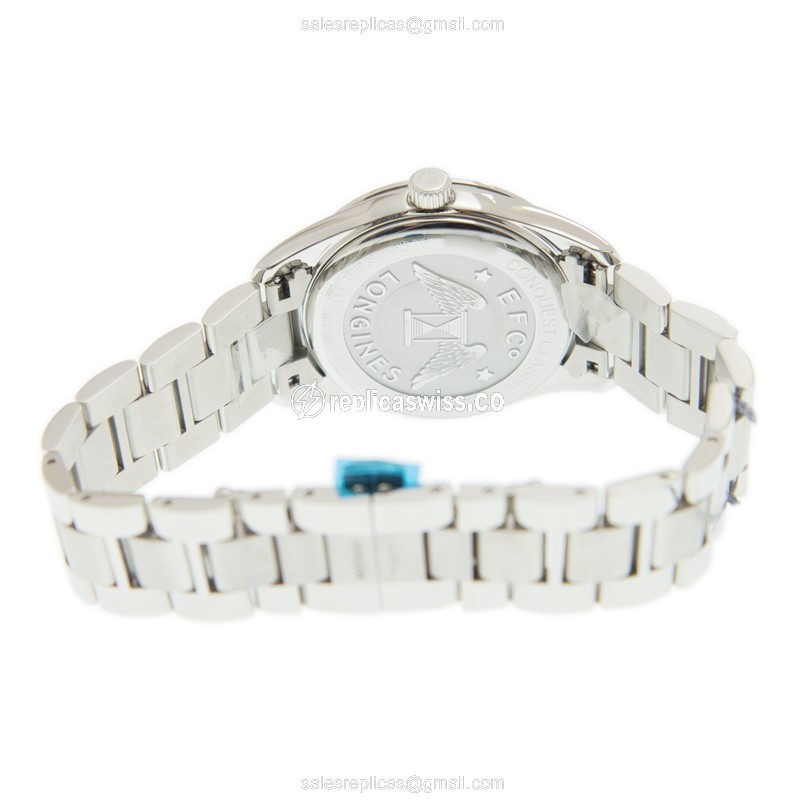 Longines CONQUEST Classic Quartz - White Dial, Steel Case, Silver Clasp - View 4