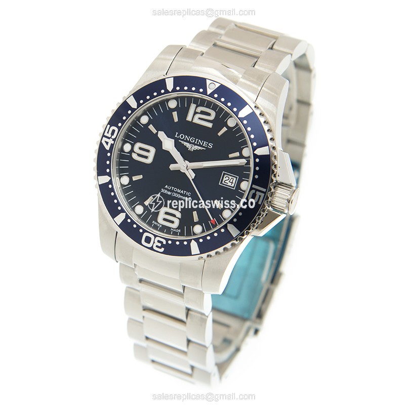 Longines CONQUEST Replica - Automatic - Blue Dial - Silver Steel Strap - View 3