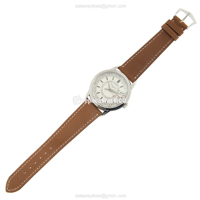 Patek Philippe 5212A-001 Replica - Automatic - Steel Case - White Dial - Brown Cowhide Strap - View 2