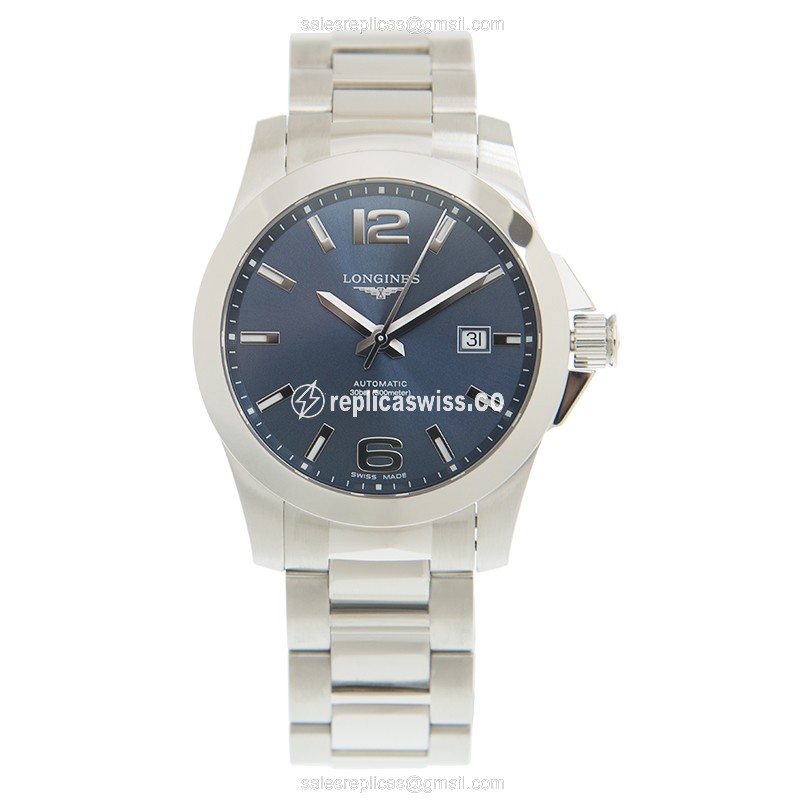 Longines Conquest Replica - Automatic - Steel Case - Blue Dial - Silver Steel Strap - View 2