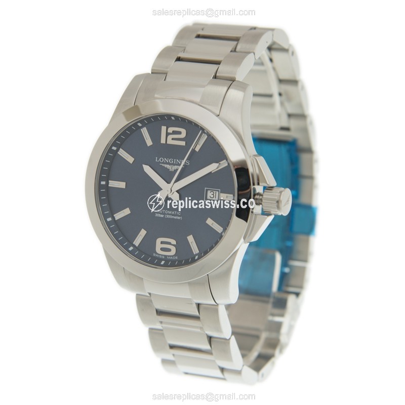 Longines Conquest Replica - Automatic - Steel Case - Blue Dial - Silver Steel Strap - View 3