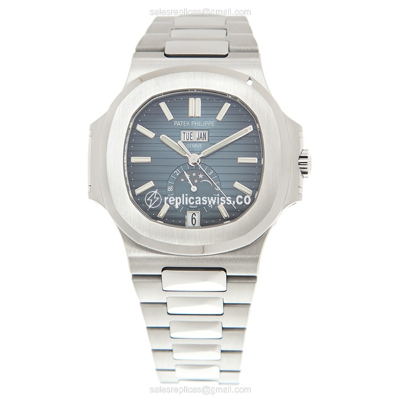 Patek Philippe 5726/1A-014 NAUTILUS - Automatic - Steel - Blue Dial - Silver Steel Clasp - View 2
