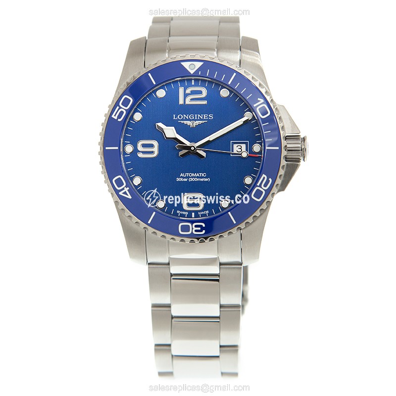 Longines CONQUEST Replica - Automatic - Steel - Blue Dial | Silver Clasp - View 2