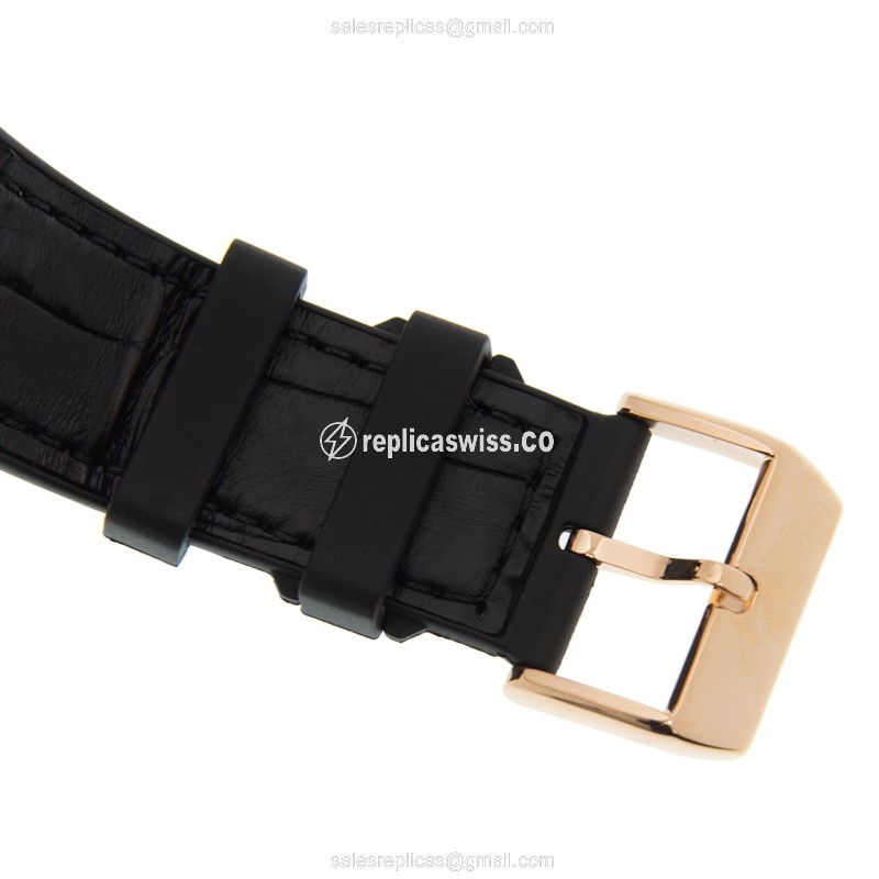 Franck Muller V 45 S6 SQT MVT - Automatic - 18kt Rose Gold Case, Diamonds, Black Dial, Leather Strap - View 4
