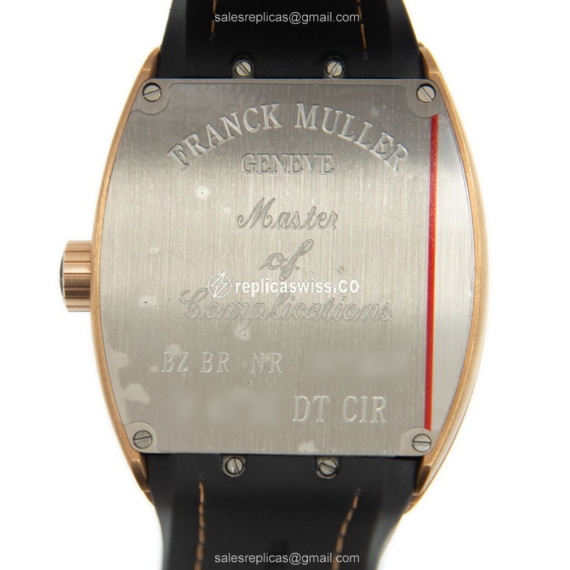 Franck Muller V 45 SC DT CIR Replica - Automatic - Green Brass - Green Leather Strap - View 3