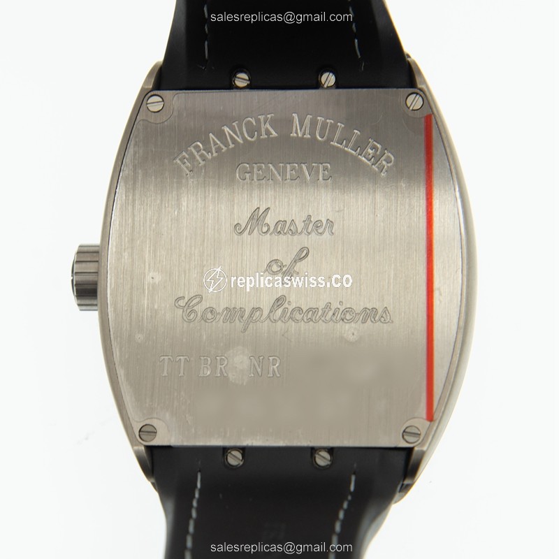 Franck Muller V45 SC DT Vanguard Automatic Titanium - Gray Dial, Black Leather Strap - View 3