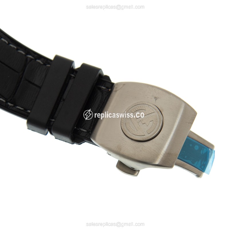 Franck Muller V45 SC DT Vanguard Automatic Titanium - Gray Dial, Black Leather Strap - View 4