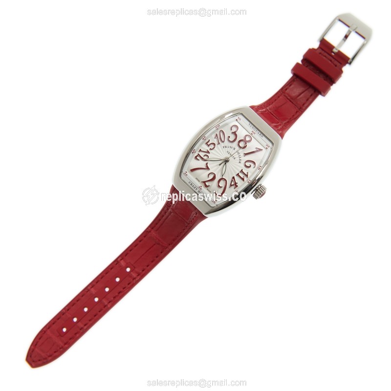 Franck Muller V32 Crazy Hours Replica - Automatic - White Dial, Leather Strap - View 2