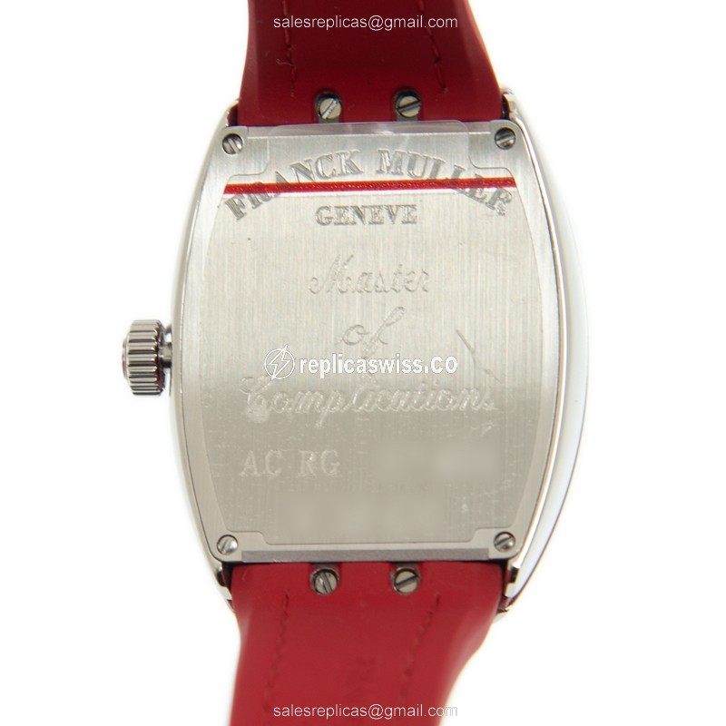 Franck Muller V32 Crazy Hours Replica - Automatic - White Dial, Leather Strap - View 3
