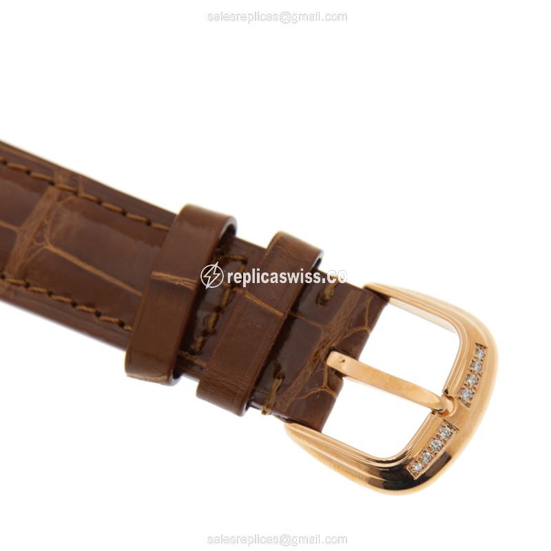 Franck Muller 2852 H SC REL D 5N Curvex Replica - Automatic - Rose Gold Case - White Dial, Brown Leather Strap - View 4