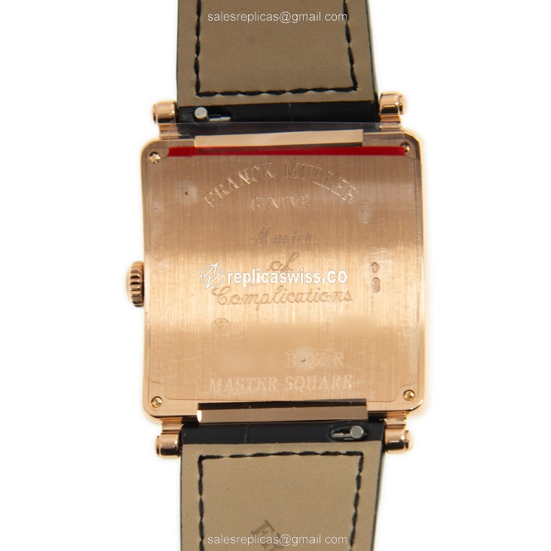 Franck Muller 6002 M B QZ REL R Quartz 18kt Rose Gold - White Dial - Alligator Black Buckle - View 3