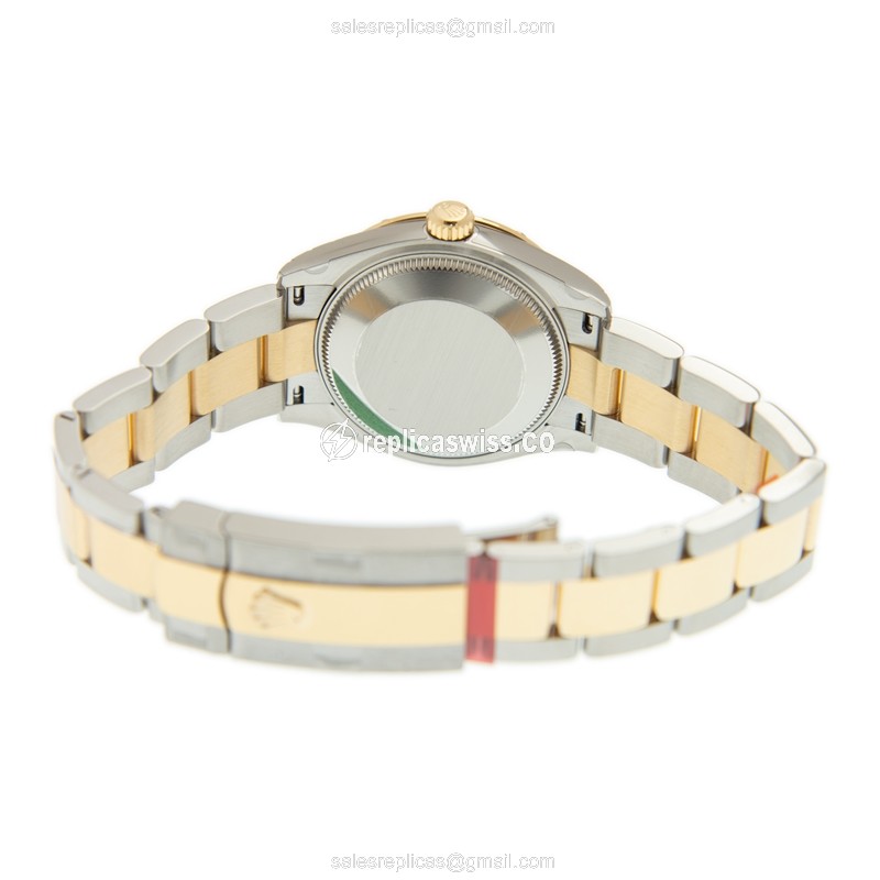 Rolex Datejust Replica - Automatic | 18kt Gold | Silver Dial | Steel Clasp | Gold Strap - View 4
