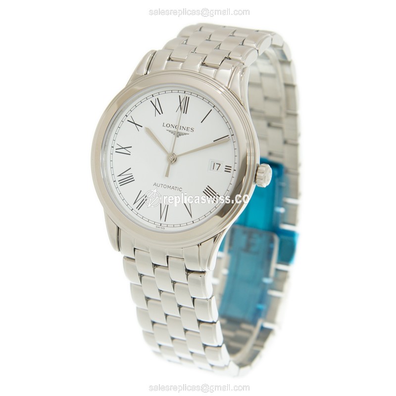 Longines L4.974.4.11.6 Flagship Replica - Automatic - White Dial, Steel Case - View 3