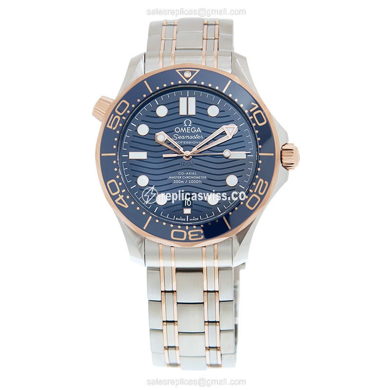 Omega Seamaster Replica - Automatic - Steel Case - Blue Dial - Silver Clasp - View 2