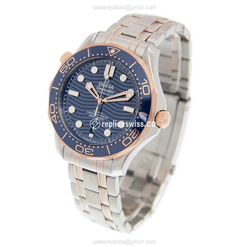 Omega Seamaster Replica - Automatic - Steel Case - Blue Dial - Silver Clasp - View 3