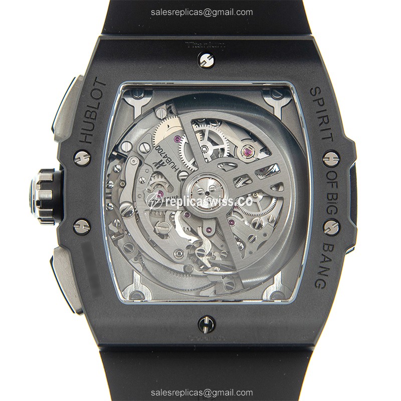 Hublot BIG BANG Replica - Automatic Ceramic - Silver Dial - Black Rubber Strap - Buckle Clasp - View 3