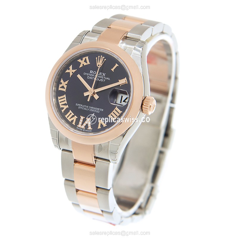 Rolex Datejust Replica - Automatic - 18kt Rose Gold & Steel - Purple Dial - View 3
