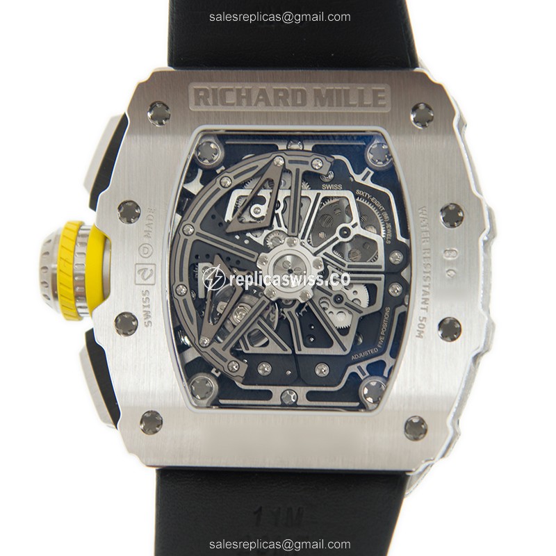 Richard Mille RM11-03 - Auto - 18kt White Gold - Diamond - Silver Dial - Black Leather Buckle - View 3