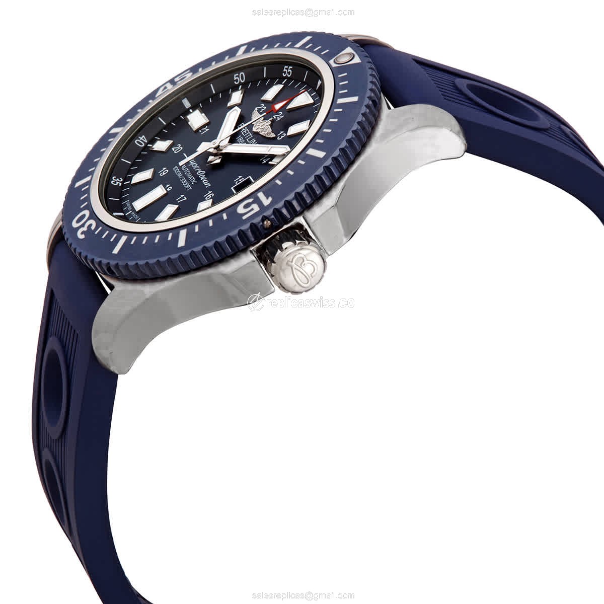 Breitling Y1739316-C959-200S SuperOcean 44 - Auto - Steel - Blue Dial - Rubber Blue Strap - View 2