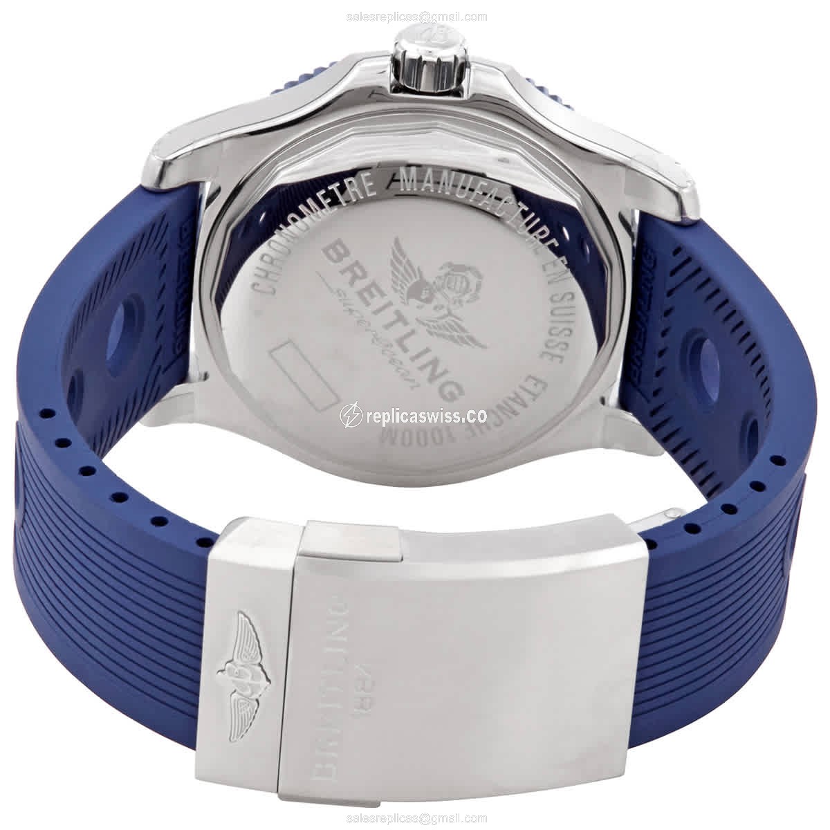 Breitling Y1739316-C959-200S SuperOcean 44 - Auto - Steel - Blue Dial - Rubber Blue Strap - View 3