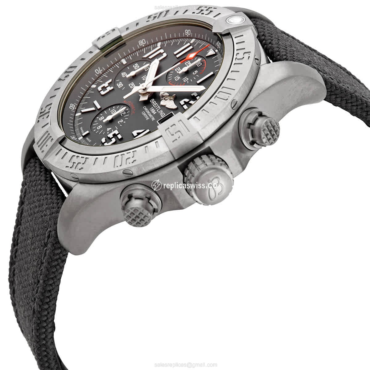 Avenger II Replica - Automatic - Titanium Case - Gray Dial, Canvas Strap - View 2