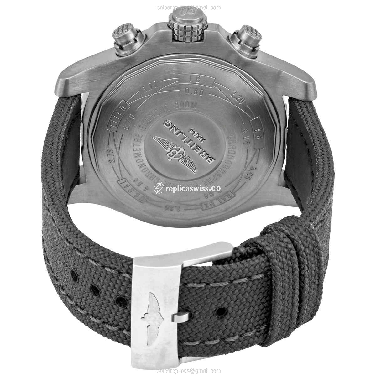 Breitling E13383101M1W1 AVENGER II - Automatic - Titanium Case - Gray Dial - Grey Canvas Strap - View 3