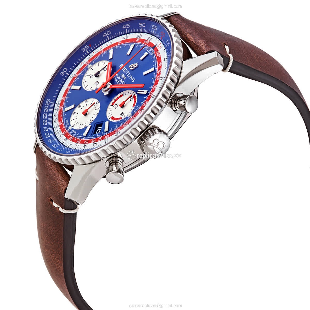 Breitling NAVITIMER 1 Carbon - Automatic - Blue Dial - Brown Leather - Buckle Clasp - View 2