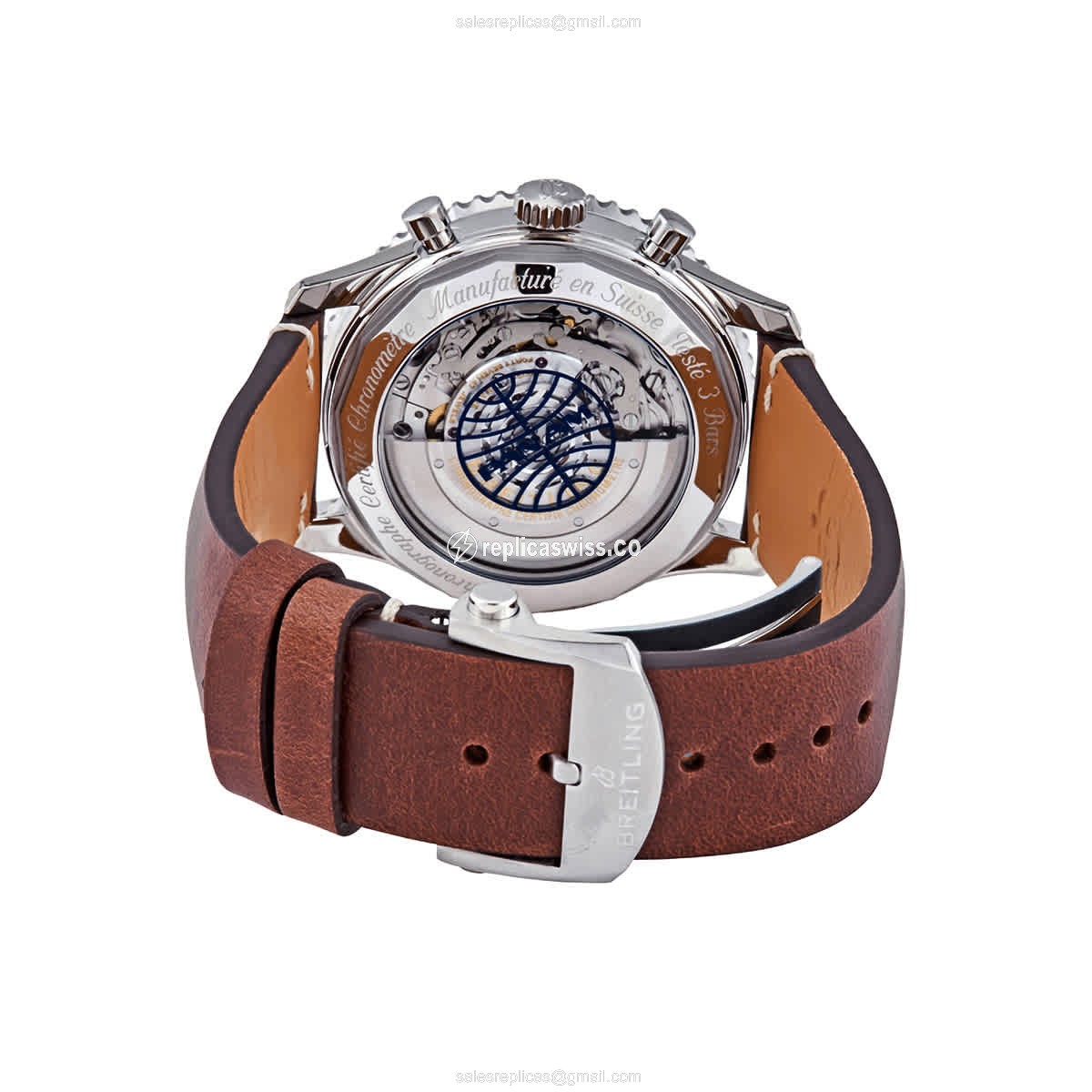 Breitling NAVITIMER 1 Carbon - Automatic - Blue Dial - Brown Leather - Buckle Clasp - View 3