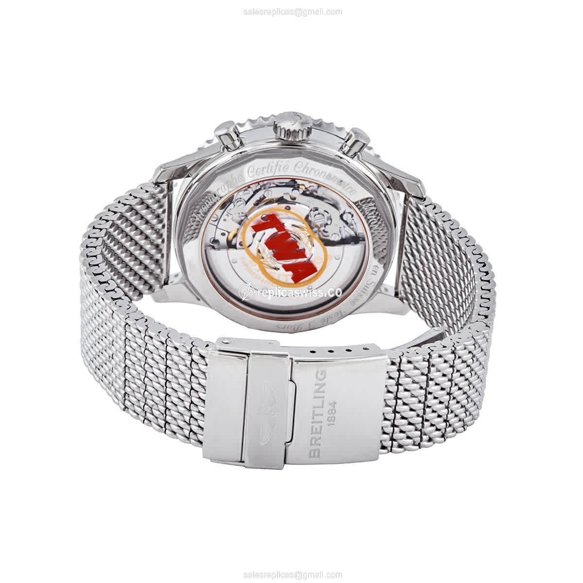 Breitling NAVITIMER 1 Replica - Automatic - Silver Steel Case - Silver Dial - Steel Band - View 3