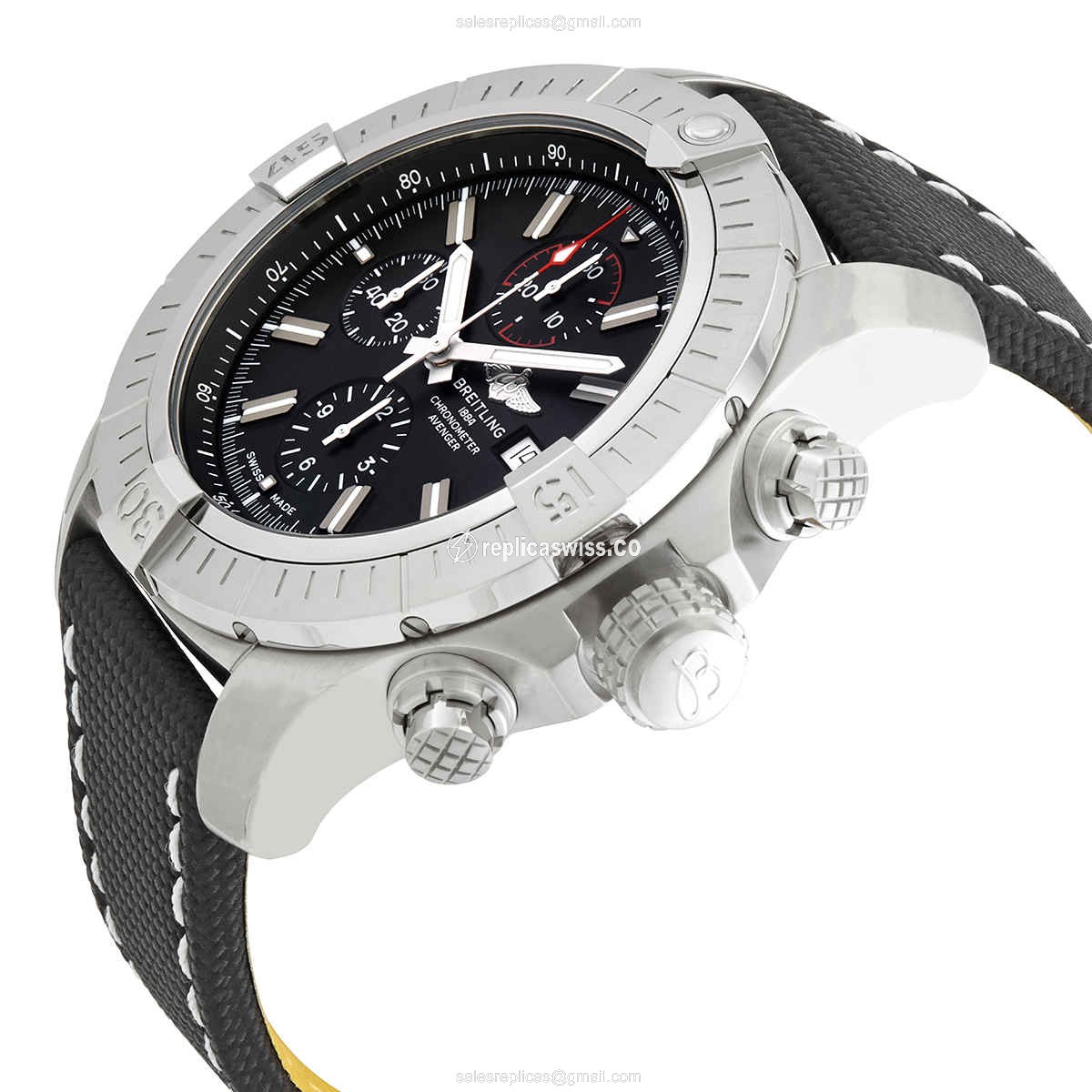 Breitling Avenger II - Automatic - Stainless Steel - Black Canvas Strap - View 2
