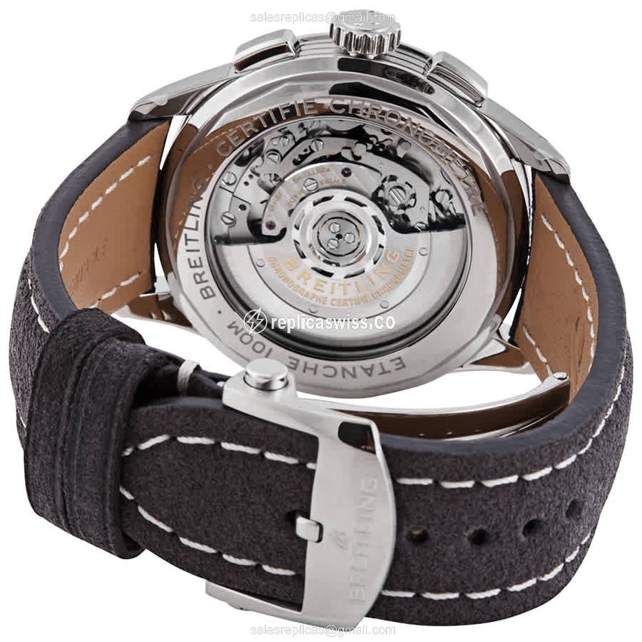 Breitling Premier AB0118A61C1X2 - Automatic - Blue Dial - Brown Leather Strap - View 3